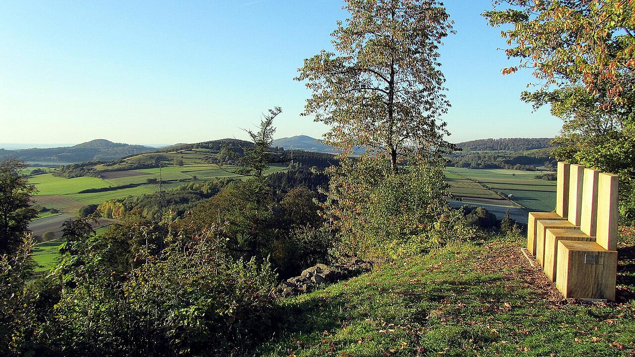 Germany / North Hesse / view from the castle Schauenburg to north west