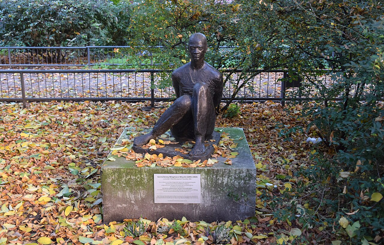 Sculpture "Lumumba" (Überführung nach Thysville) by Jenny Wiegmann Mucchi at Garnisonkirchplatz in Berlin, Germany