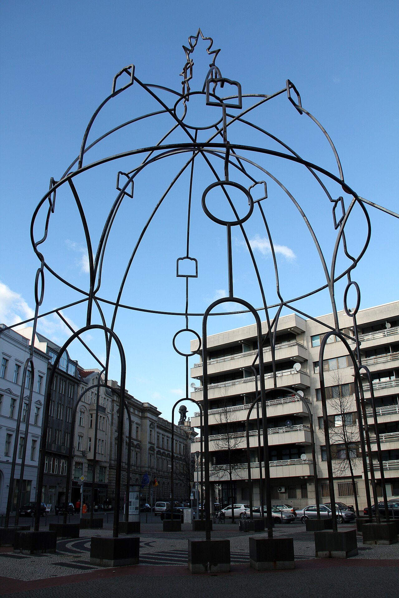 Sculpture, "Memoria Urbana Berlin" by Juan Garaizabal , 2012, Bethlehemkirchplatz, Berlin-Mitte , Germany