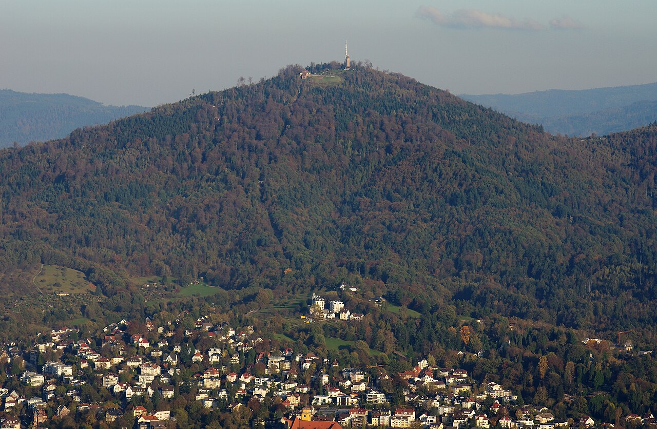 Mount Merkur and Baden-Baden seen from Fremersberg in late October 2013
