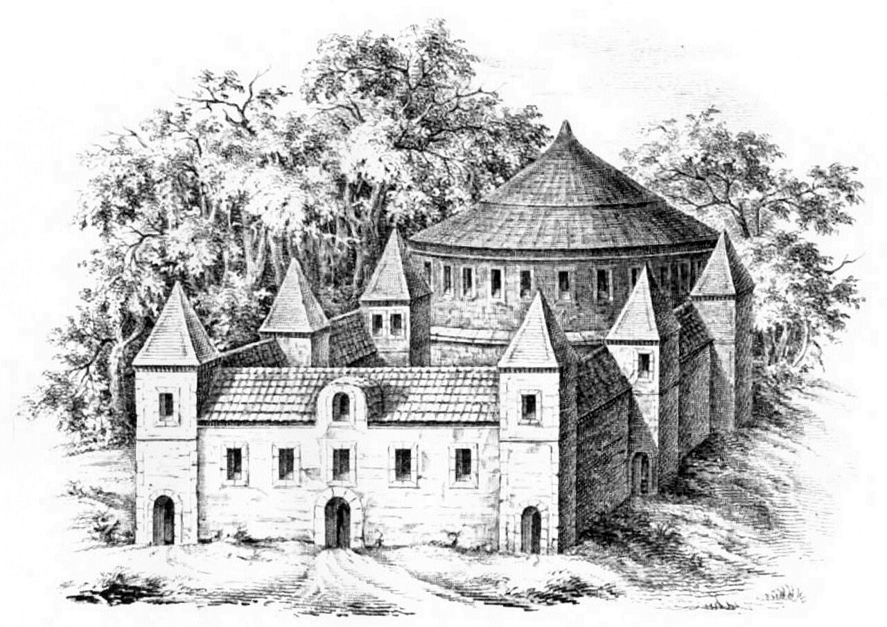 Die Hatzburg (auch: Hatesborch ), Zeichnung von Köhler und Roisternitz 1862