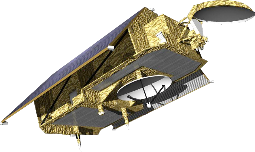 Illustration of the Sentinel-6/Jason-CS spacecraft on a transparent background