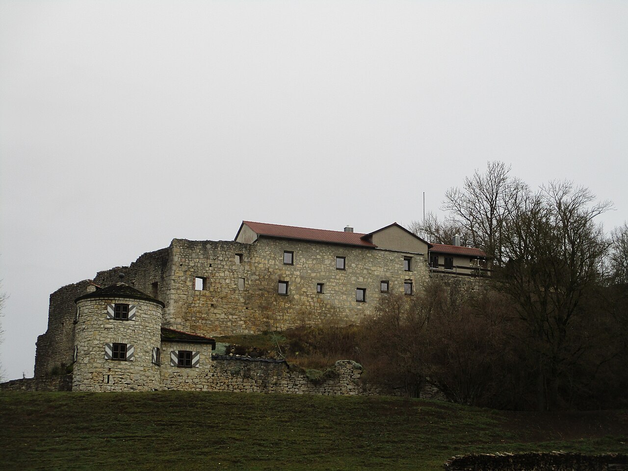 Burg Mörnsheim, Bavaria, seen from the back side, near the visitors car park