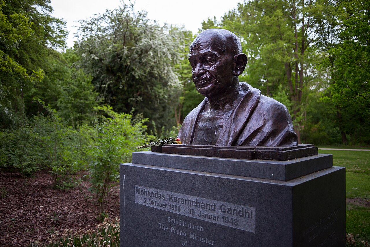Bust of Gandhi, located at Culemannstrasse in Mitte quarter of Hannover, Germany