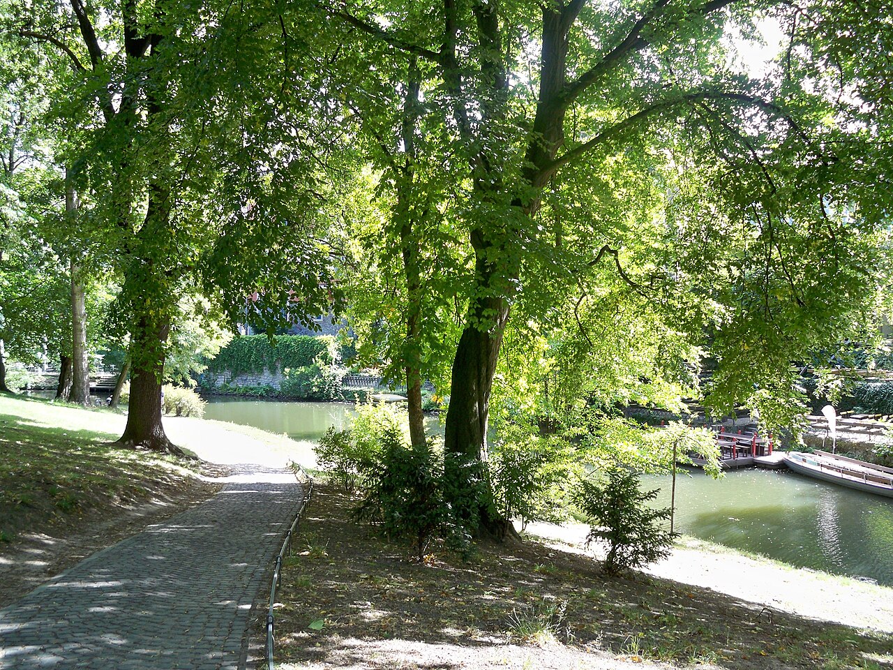 Brunswick, Germany, Museumpark with Oker river