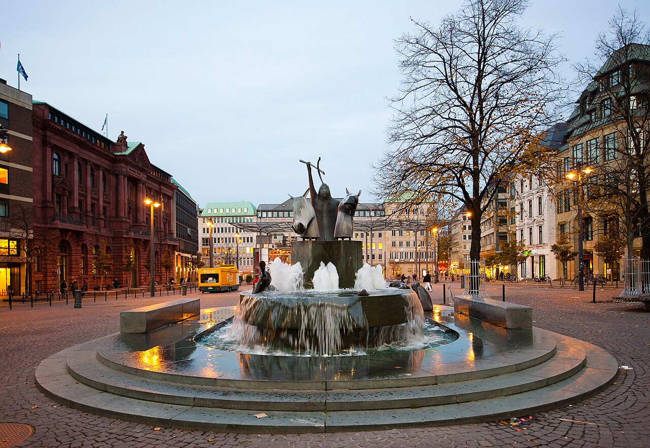 The Neptune Fountain in Bremen