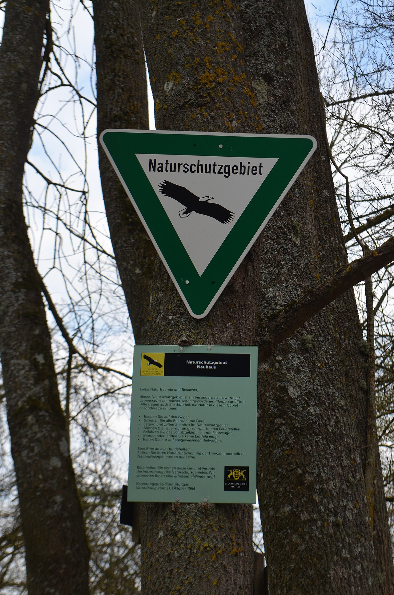 Naturschutzgebiet, Neuhaus, Schild