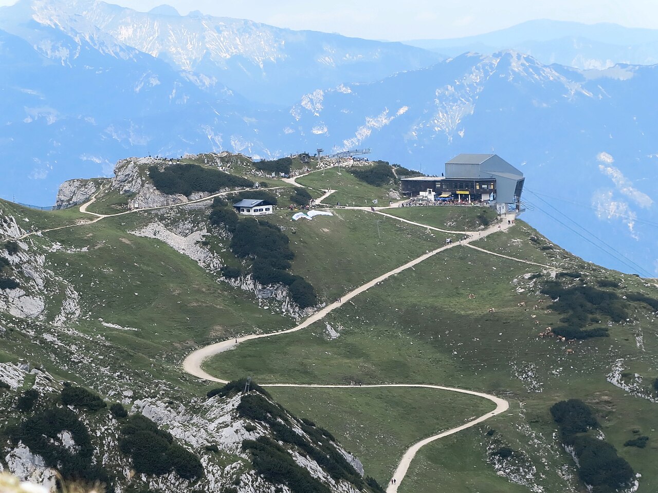 Osterfelderkopf with Alpspix and the Station of Ropeway