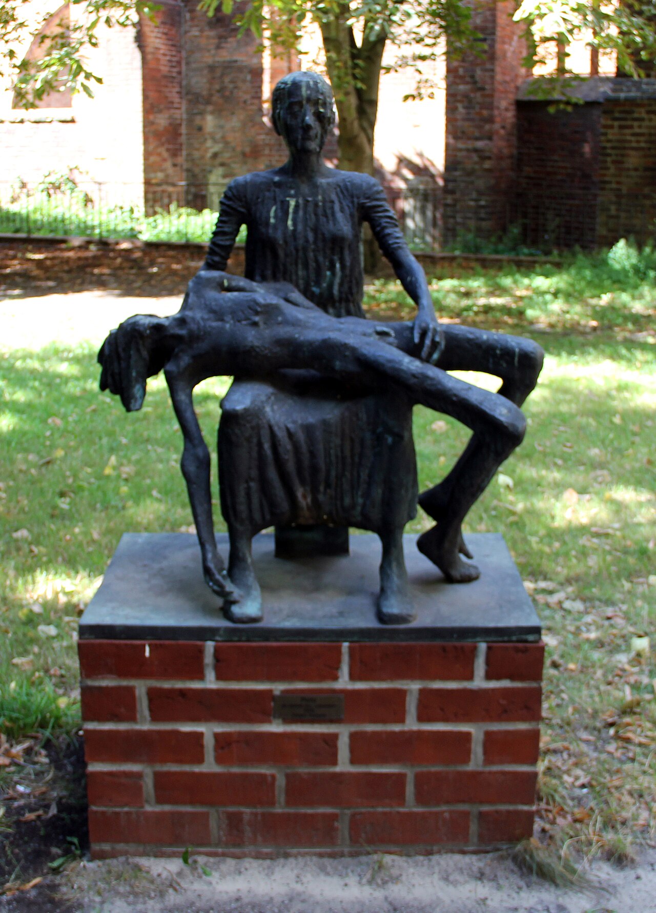 Sculpture, "Pieta" by Jürgen Pansow , 1978, Klosterstraße 71, Berlin-Mitte , Germany