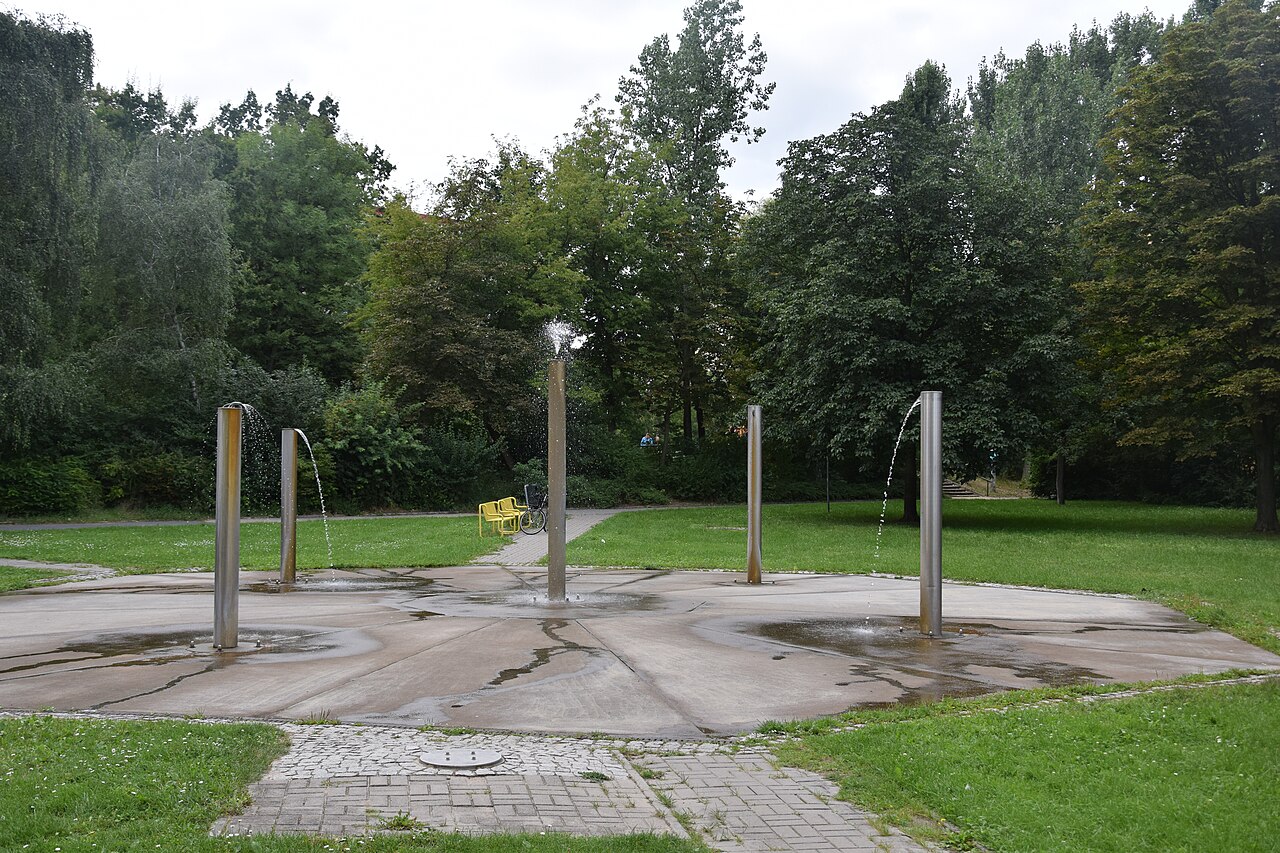 Fountain in the Heinz-Graffunder-Park in Berlin-Marzahn, Germany
