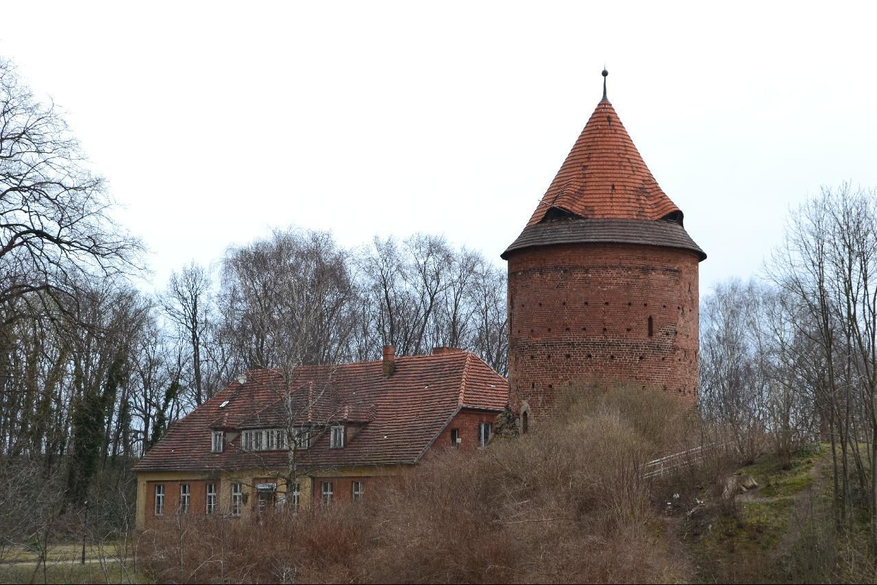 Tower of former castle in Plau am See in Mecklenburg-Western Pomerania , Germany
