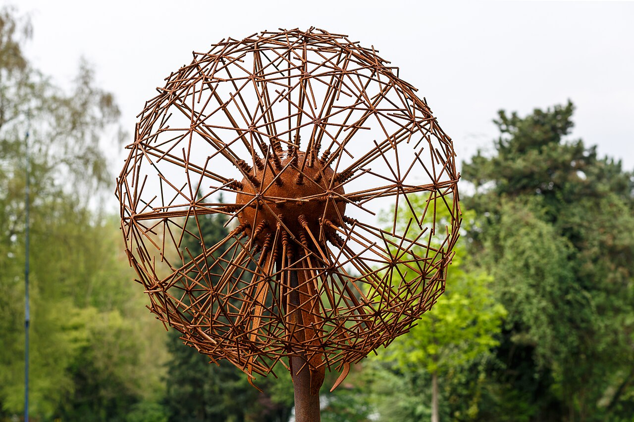 Forsbach, Germany: "Pusteblume" a sculpture of the artist Robin Kurka, 2013