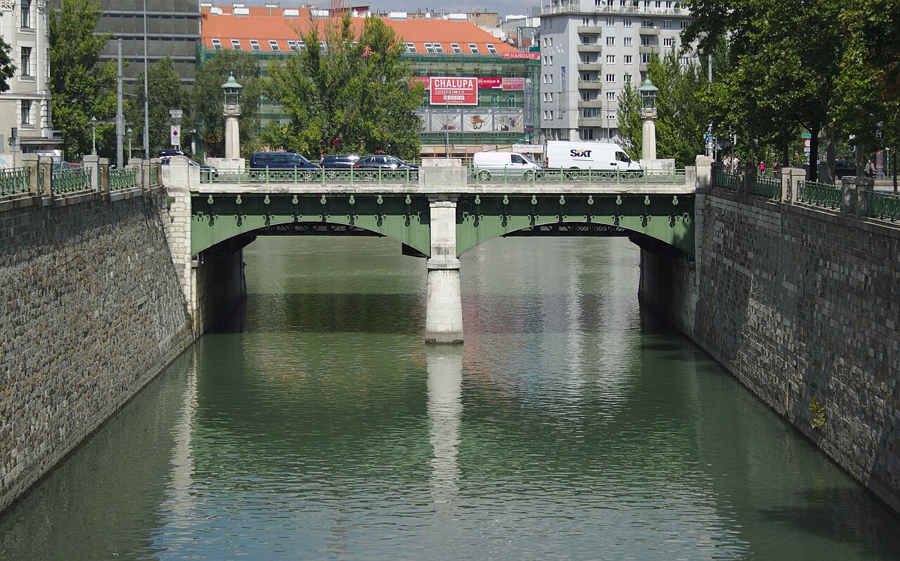 Wientalverbauung, Radetzkybrücke und Wienflussmündung