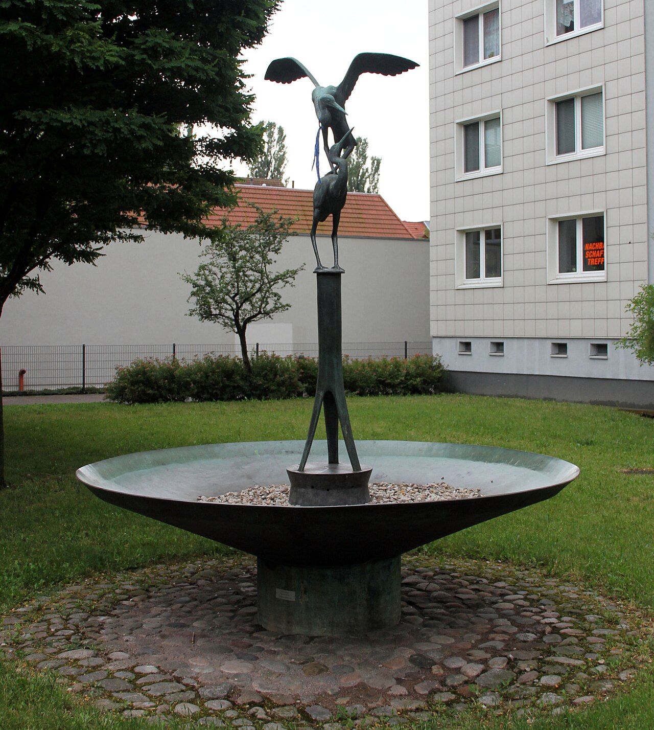 Fountain, Reiherbrunnen by Hans-Detlev Hennig , 1971, Bölschestraße 110, Berlin-Friedrichshagen , Germany