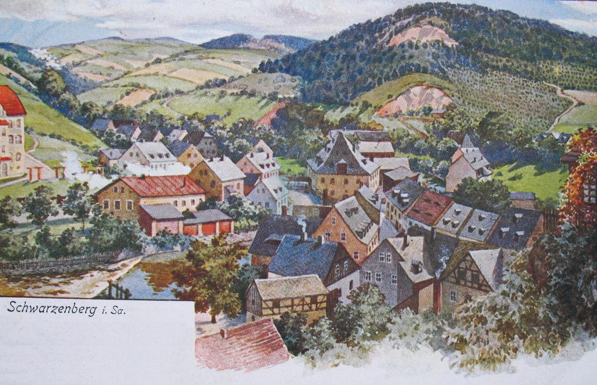 Schwarzenberg: Vorstadt with Herrenmühle and Rockelmann