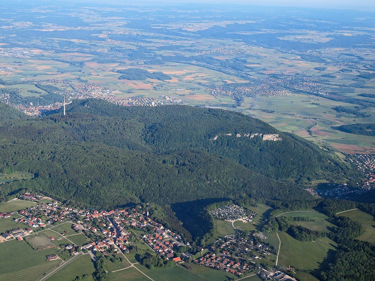 Aerial view of the Rosenstein mountain, Germany
