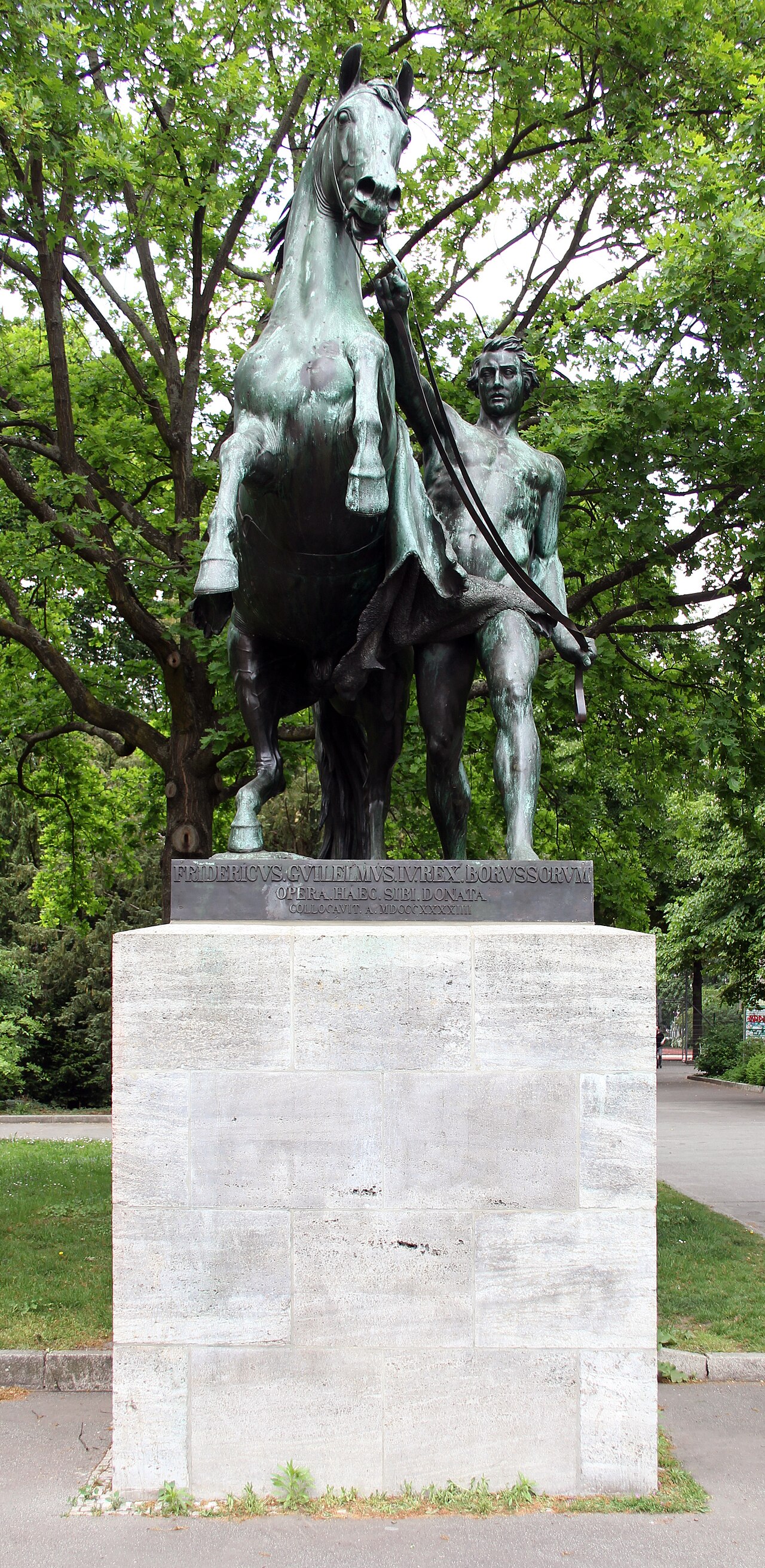 Sculpture, "Rossebändiger" by Peter Clodt von Jürgensburg , 1842, Heinrich-von-Kleist-Park, Berlin-Schöneberg , Germany