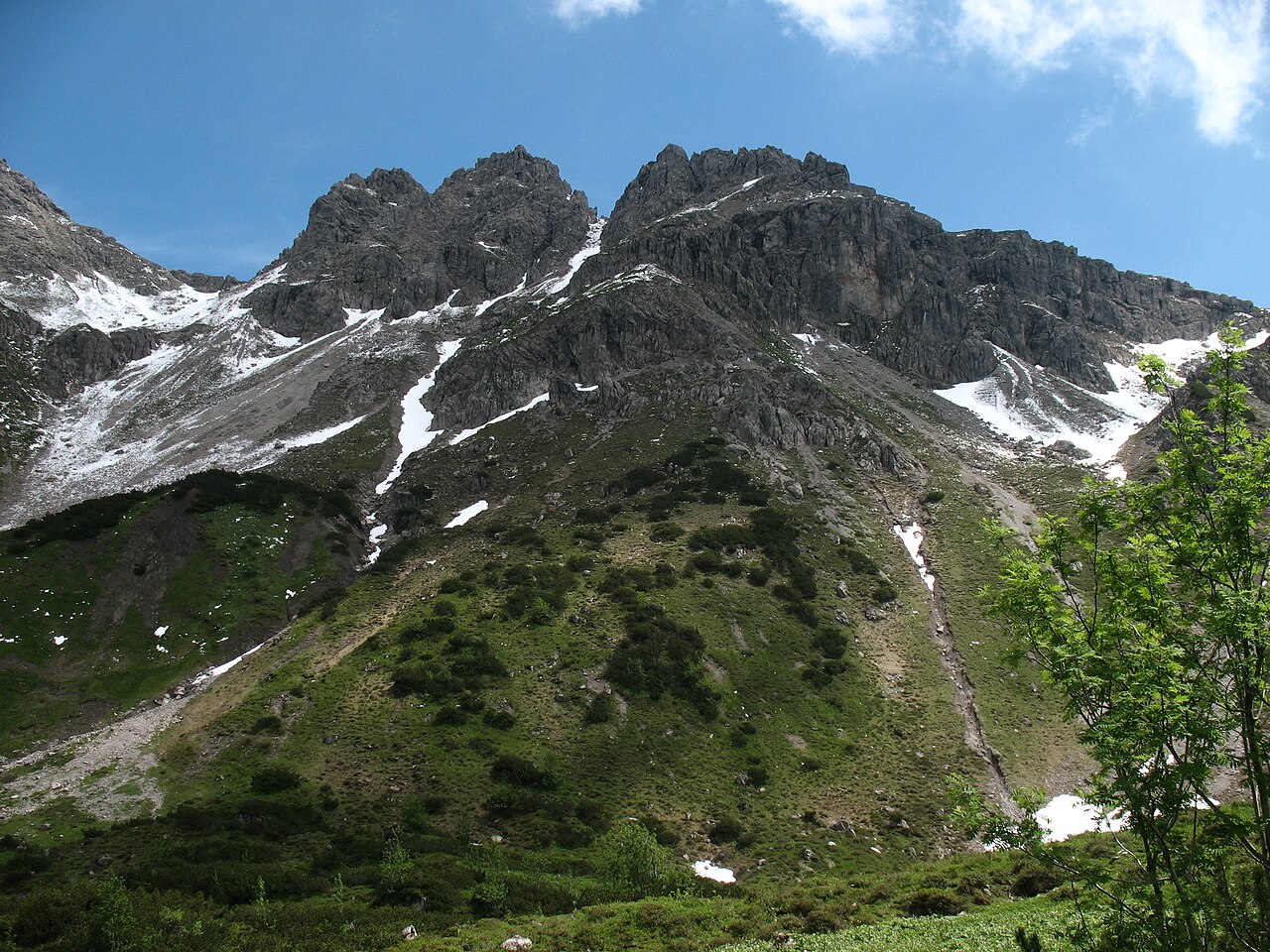 Roßgundkopf (2139 m) von nahe der Kühgundalpe aus gesehen