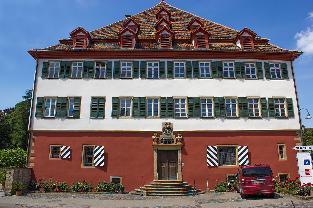 Front view of "Rotes Schloss" in Jagsthausen, year 2015, after the renovation