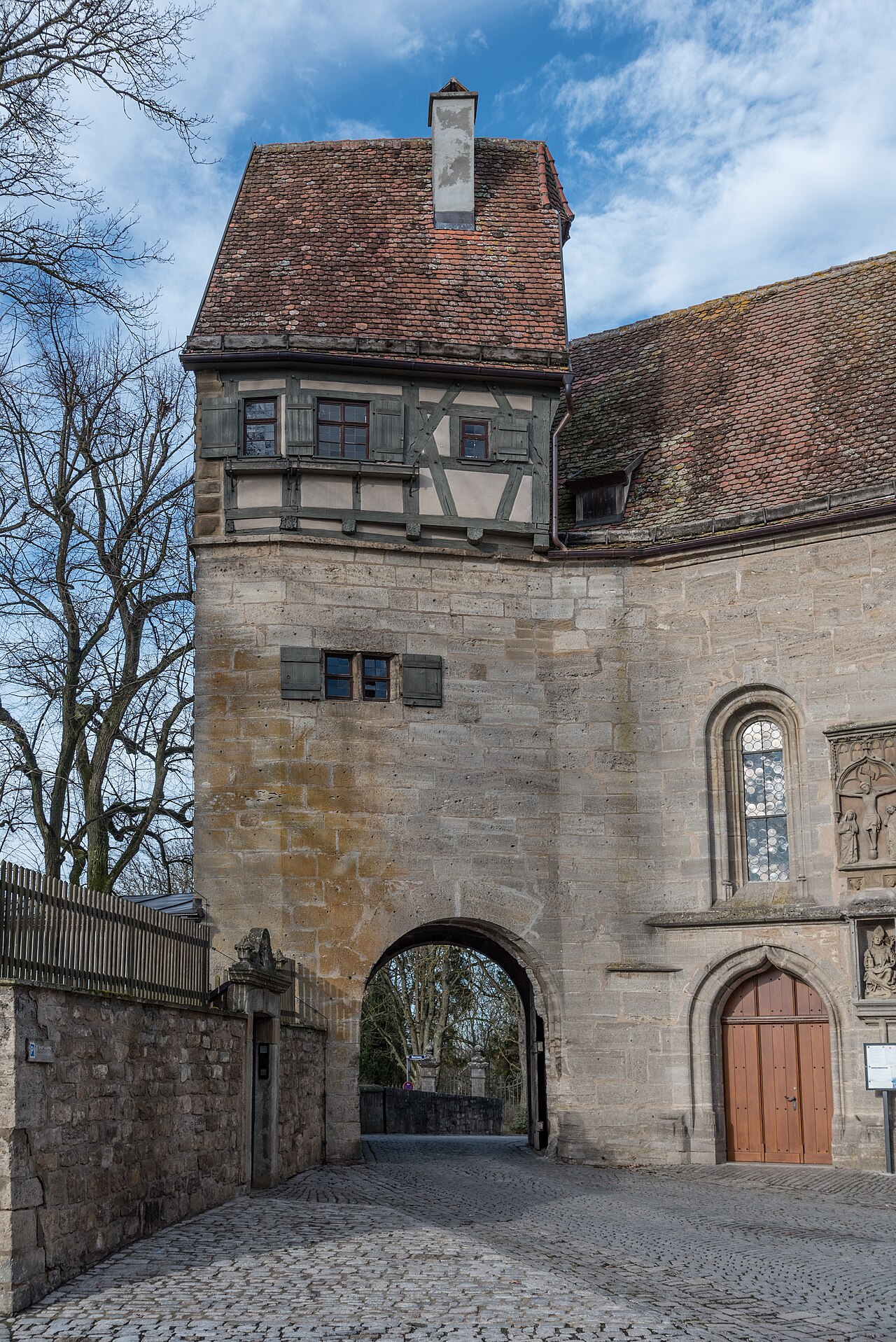 Rothenburg ob der Tauber, Stadtbefestigung, Klingenbastei, Äußeres Tor, Stadtseite