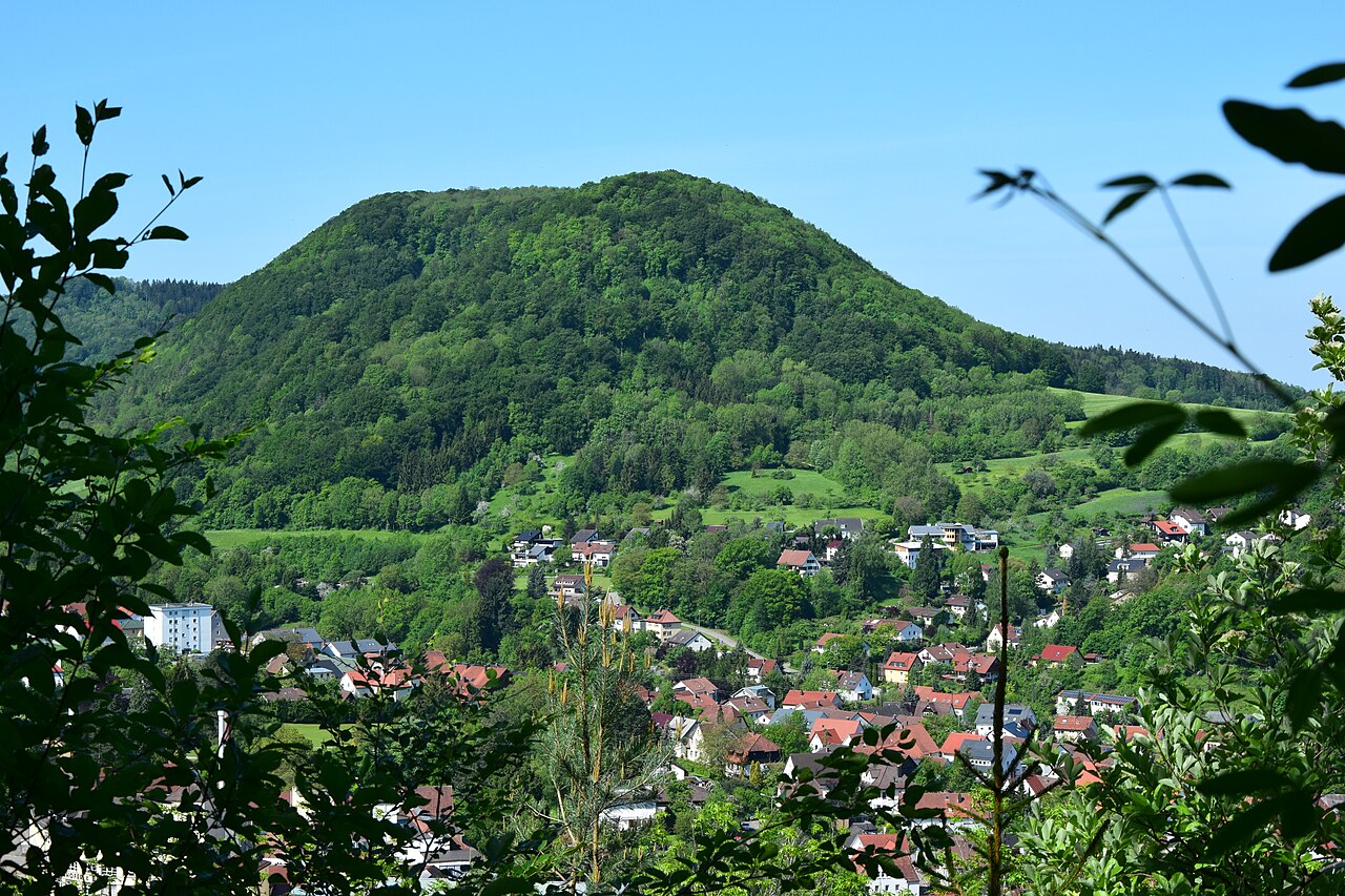 Look of the rose stone with hay brook on the nature reserve of Mountain Scheuel (protective area-No