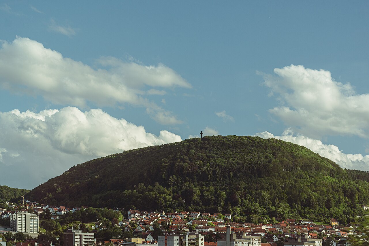 View from a train on the mountain Schildwacht