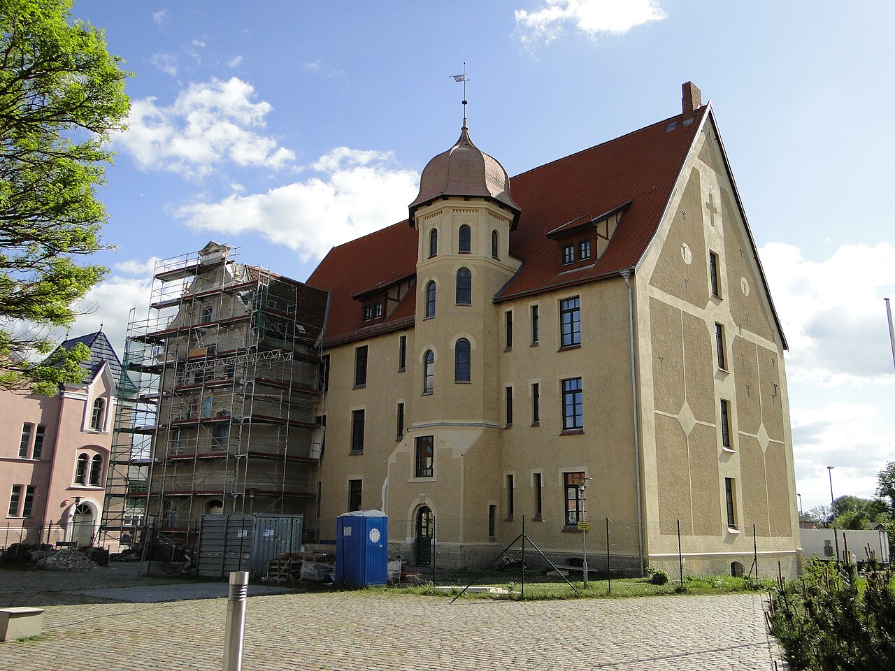 Castle during redevelopment in Bützow, district Rostock, Mecklenburg-Vorpommern, Germany