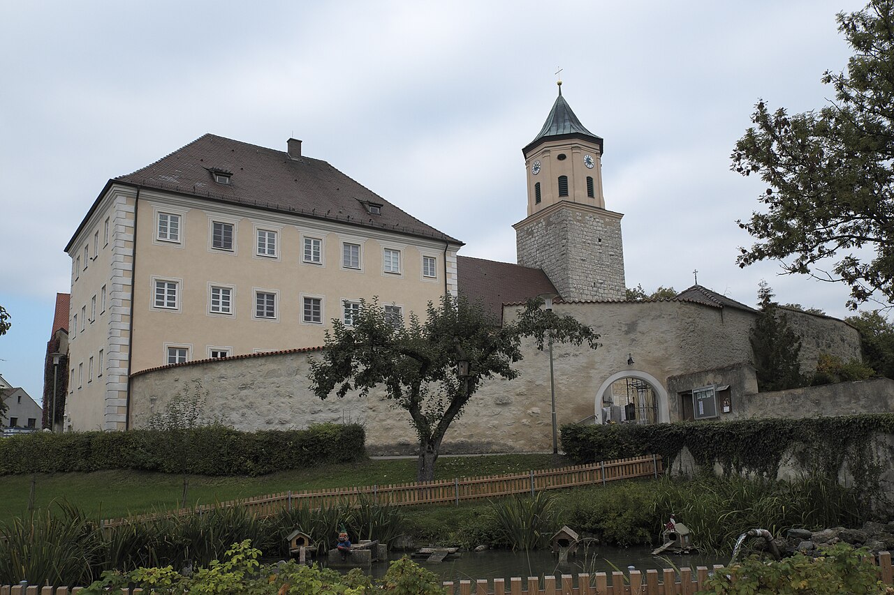 Burg Gosheim in Gosheim ( Huisheim ) im Landkreis Donau-Ries (Schwaben/Bayern), aus dem 16
