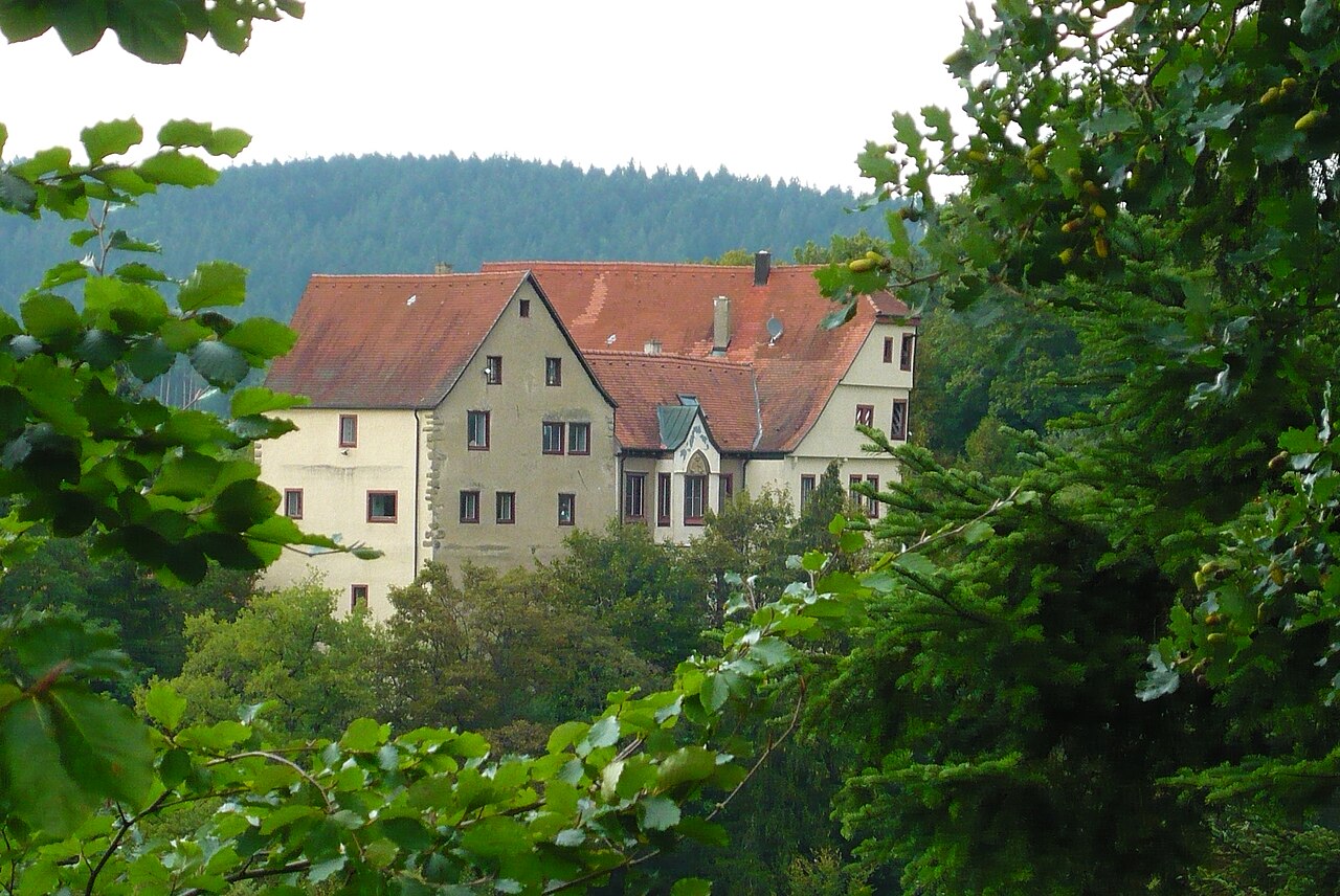 Lichtenegg Castle, view from Harthausen Schloss Lichtenegg von Harthausen gesehen