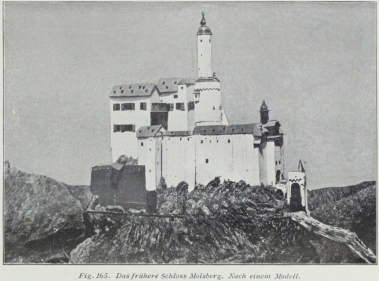 Das frühere Schloss Molsberg Nach einem Modell