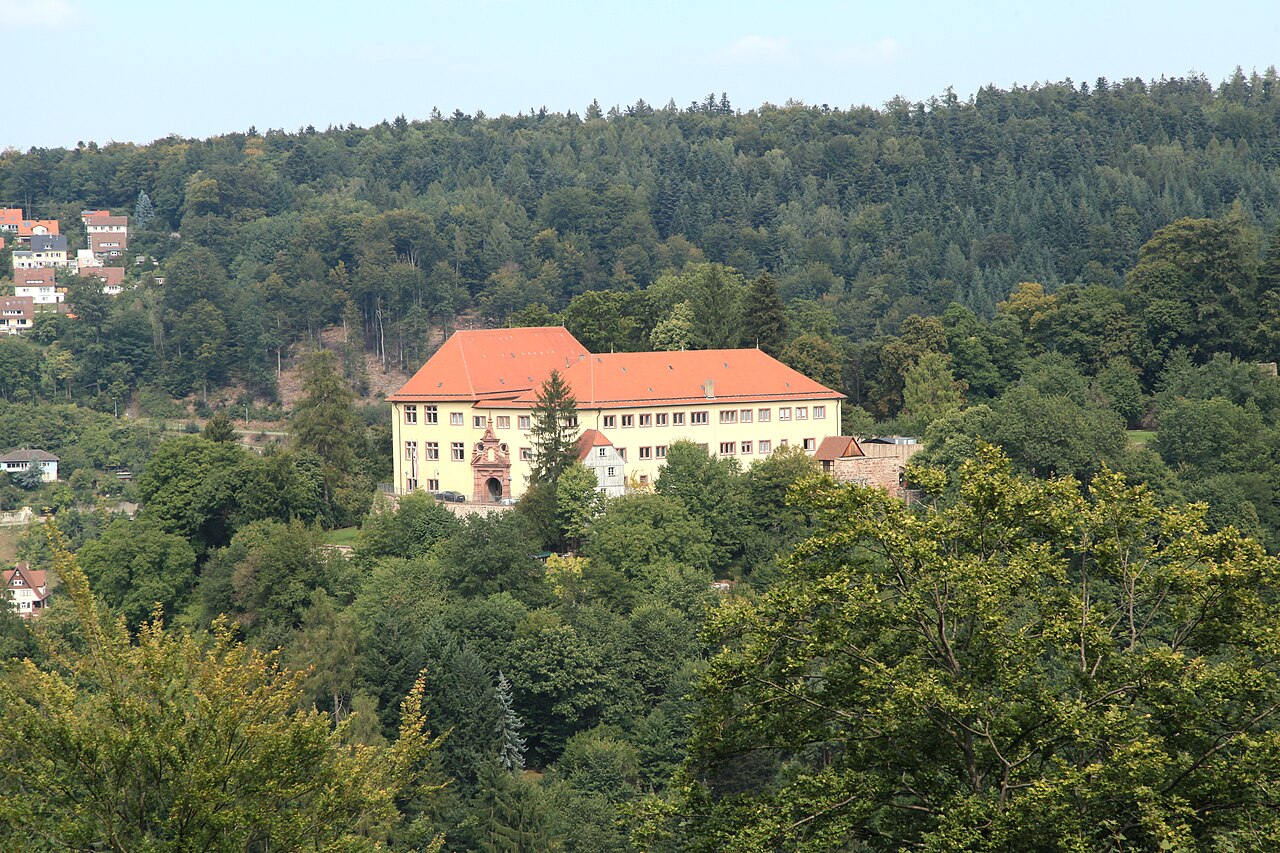 Blick vom Ilgenberg (nahe Kreuzung Kutscherweg/Mittlere Steige) zum Schloss Neuenbürg in Neuenbürg