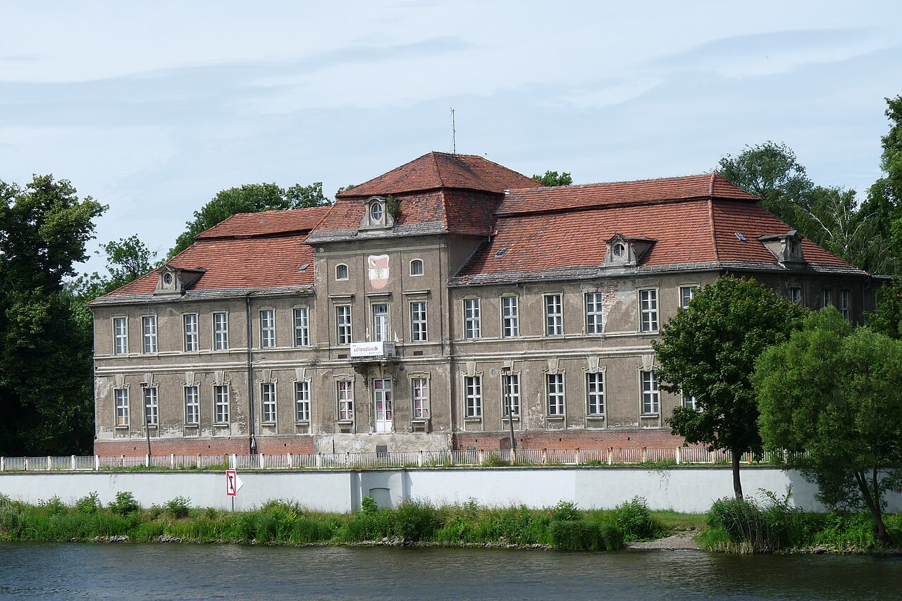 The castle at riverbank of river Havel in Plaue (Brandenburg)