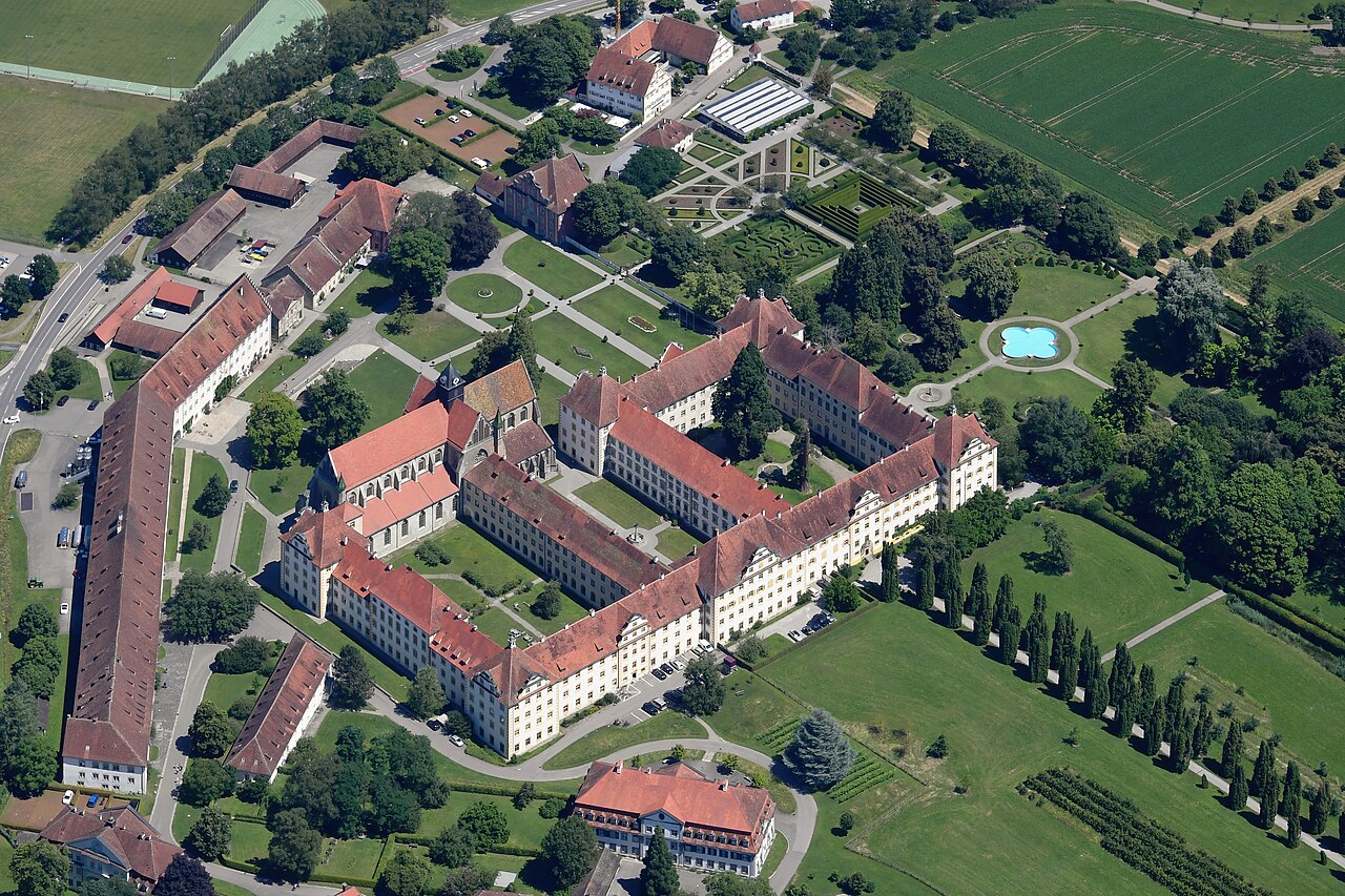 Aerial image of the Salem Abbey (view from the southwest)