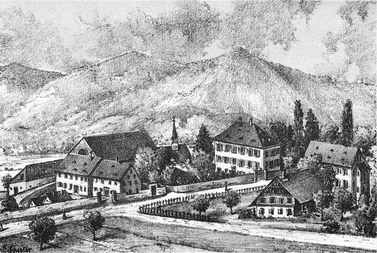 Drawing of Schloss Stegen-Weiler as in 1900