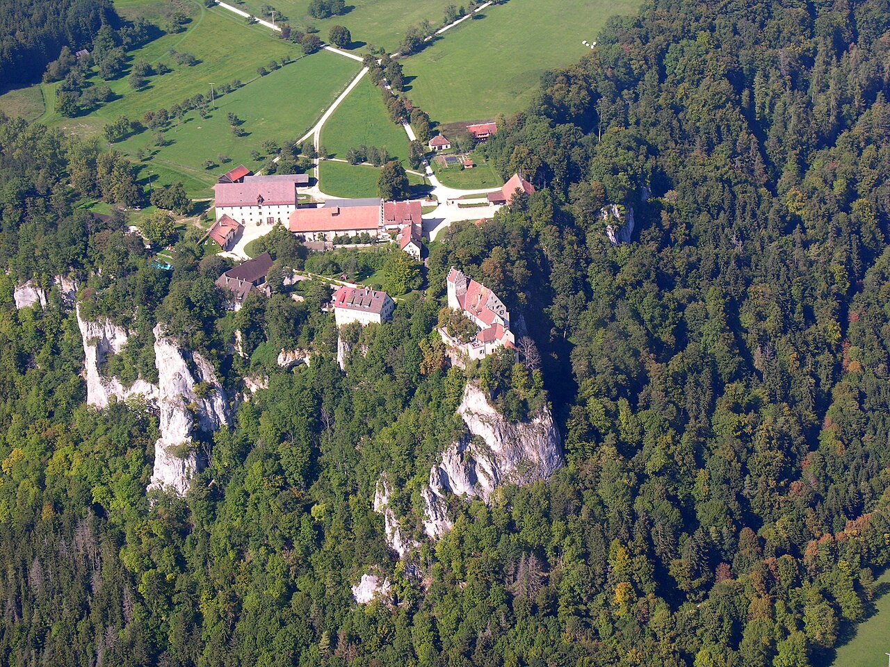 Germany , Baden-Württemberg , Aerial view of Werenwag castle