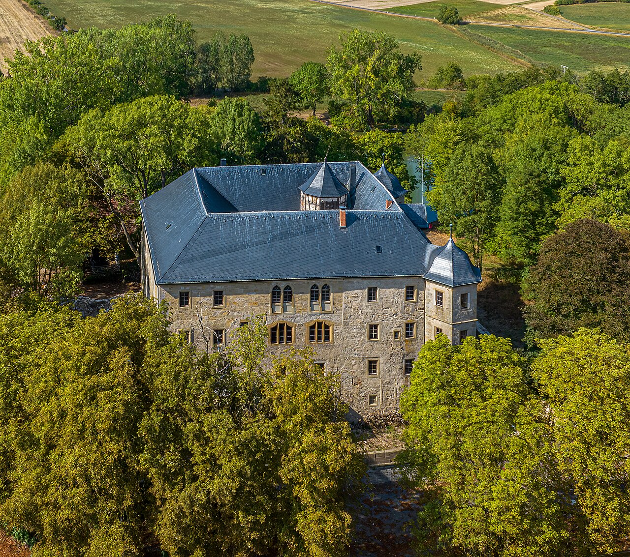 Aerial view of Wetzhausen Castle