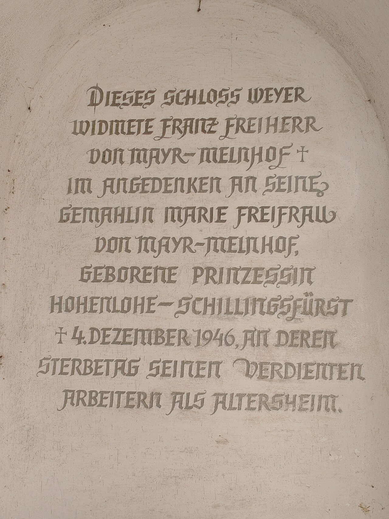 Widmungsinschrift des Franz (IV