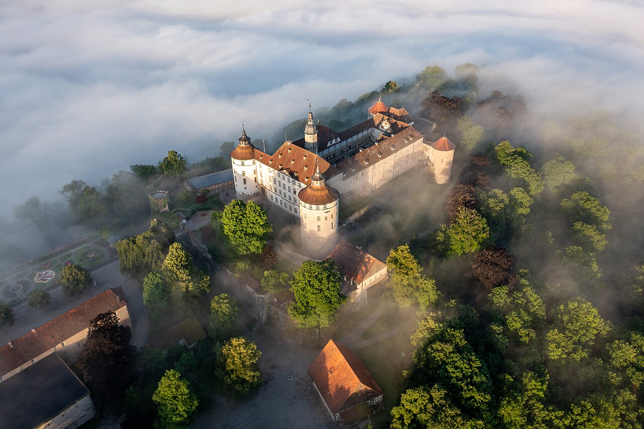 Langenburg Castle in the morning fog