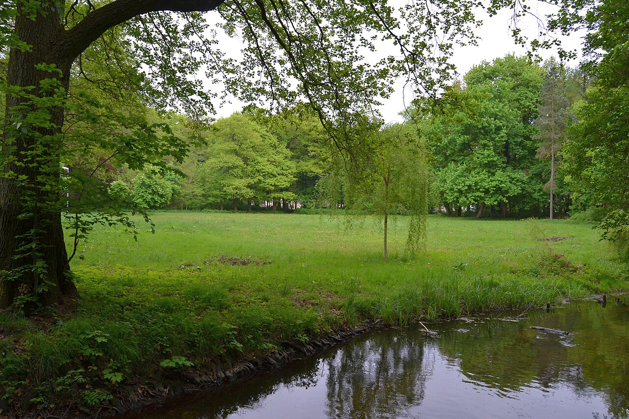 Das Fredersdorfer Mühlenfließ im Schlosspark Schöneiche