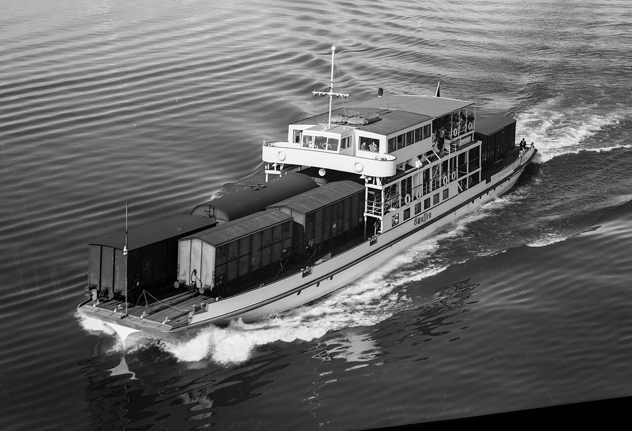 Train ferry "Schussen" on August 17th 1954 on Lake Constance