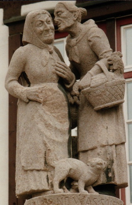Gossips in the Altstadt in Sindelfingen, Germany