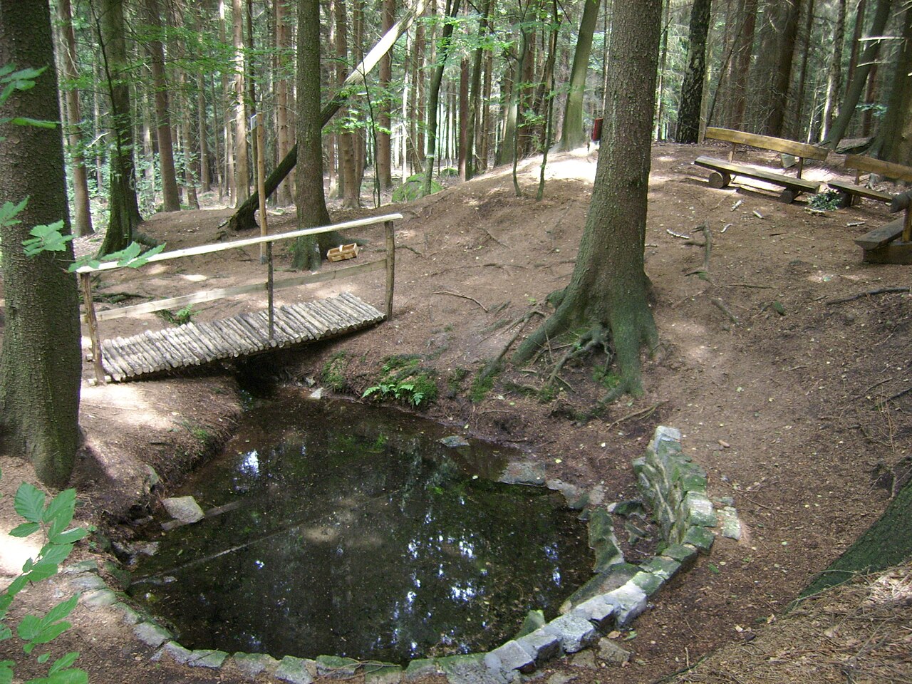 Die Quelle der Schwarzen Elster bei Burkau in Sachsen