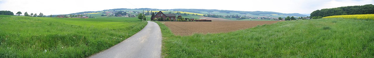 View to Geisberg mountain in Preußisch Oldendorf , District of Minden-Lübbecke , North Rhine-Westphalia , Germany