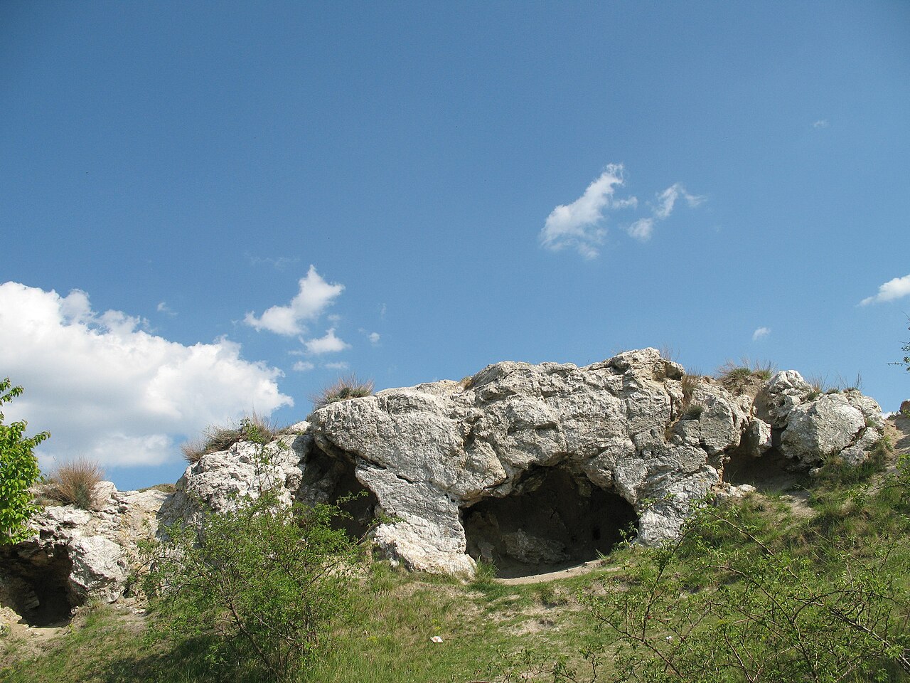 gypsum rocks on top of the nature reserve Schwellenburg, Germany, Thuringia