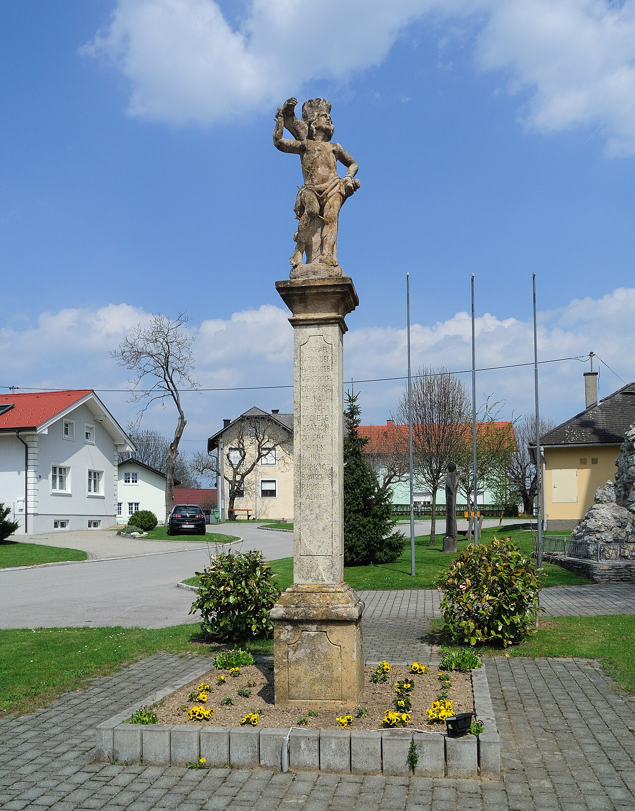 Statue of Saint Sebastian in Lebenbrunn, Municipality Pilgersdorf, Burgenland, Austria