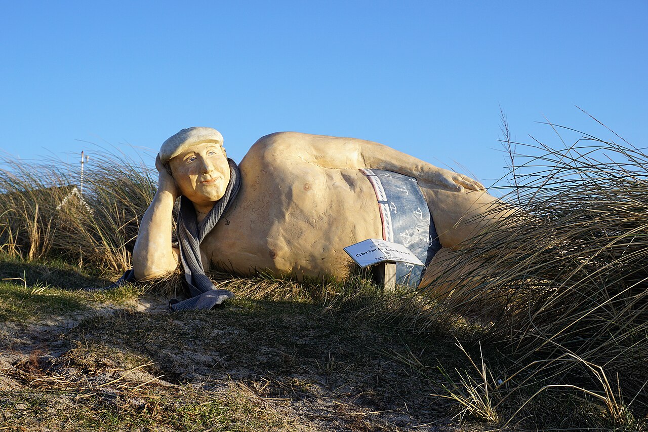 Conrete sculpture Sonnenbad (sunbathing) in Wenningstedt on Sylt island