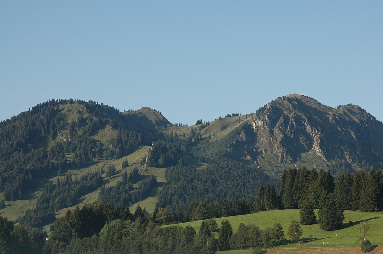 Spiesergruppe (Jochschrofen, Ornach, Rossberg, Spieser) von Unterjoch aus