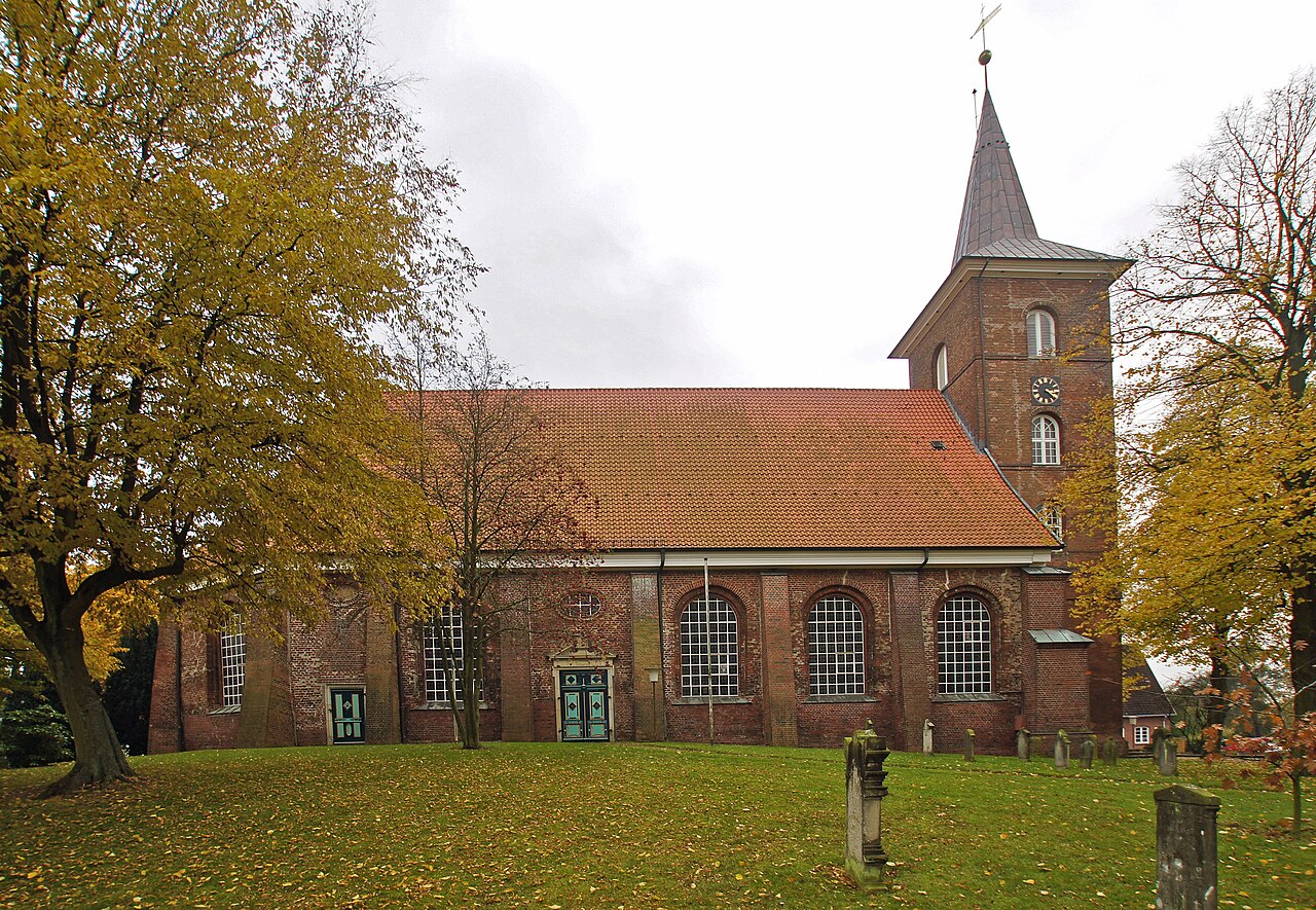 Hamburg ( Neuenfelde ), Germany : North façade of the Saint Pancras Church