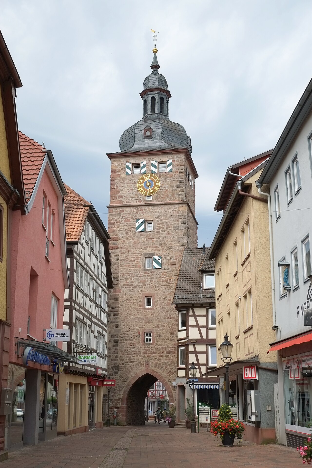 Stadtturm in Buchen (Odenwald) im Neckar-Odenwald-Kreis (Baden-Württemberg, Deutschland)