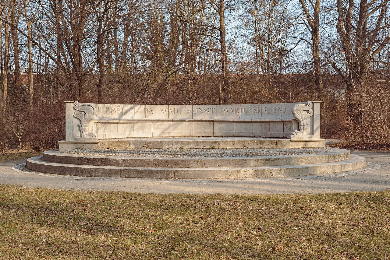 The Stone bench in the Englischer Garten in Munich